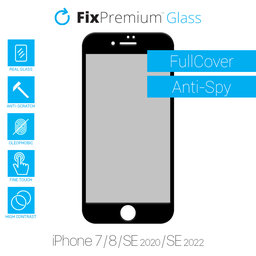 FixPremium Privacy Anti-Spy Glass - Tvrzené sklo pro iPhone 7, 8, SE 2020 a SE 2022