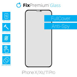 FixPremium Privacy Anti-Spy Glass - Tvrzené sklo pro iPhone X, Xs a 11 Pro