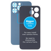 Apple iPhone 13 Pro - Sklo Zadního Housingu se Zvětšeným Otvorem na Kameru (Blue)