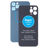 Apple iPhone 13 Pro Max - Sklo Zadního Housingu se Zvětšeným Otvorem na Kameru (Blue)