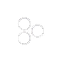 Apple iPhone 13 Pro, 13 Pro Max - Rám Sklíčka Zadní Kamery (Silver) - 3ks