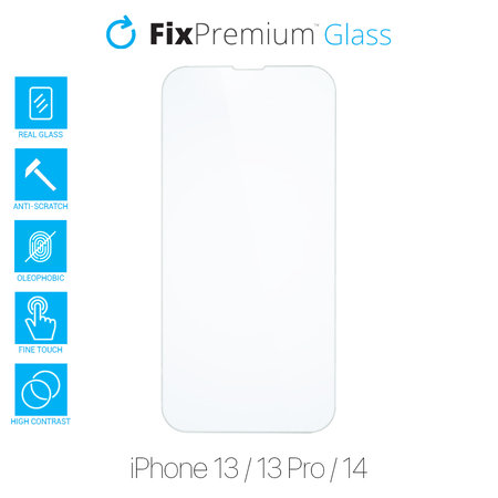 FixPremium Glass - Tvrzené sklo pro iPhone 13, 13 Pro a 14