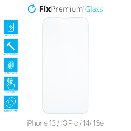 FixPremium Glass - Tvrzené sklo pro iPhone 13, 13 Pro, 14 a 16e