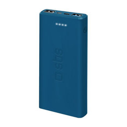 SBS - PowerBank 10 000 mAh, 2x USB 2,1A, modrá