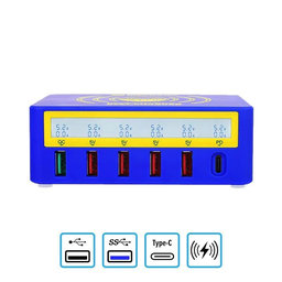 Mechanic iCharge 6 Pro - USB Servisní Nabíjecí Stanice s USB-C, USB 3.0 a Bezdrátovým Nabíjením