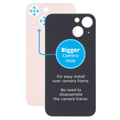 Apple iPhone 13 Mini - Sklo Zadního Housingu se Zvětšeným Otvorem na Kameru (Pink)