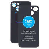 Apple iPhone 13 Mini - Sklo Zadního Housingu se Zvětšeným Otvorem na Kameru (Midnight)