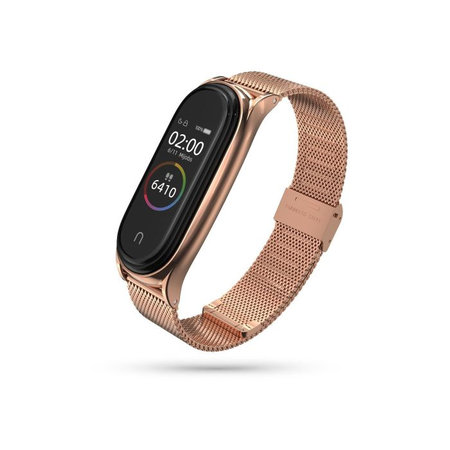 Tech-Protect - Řemínek Milaneseband pro Xiaomi Mi Band 5, 6, 6 NFC, rose gold