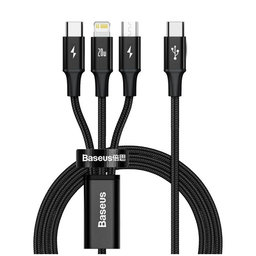 Baseus - Kabel - USB-C 3v1 (USB-C, Lightning, Micro-USB) (1.5m), černá