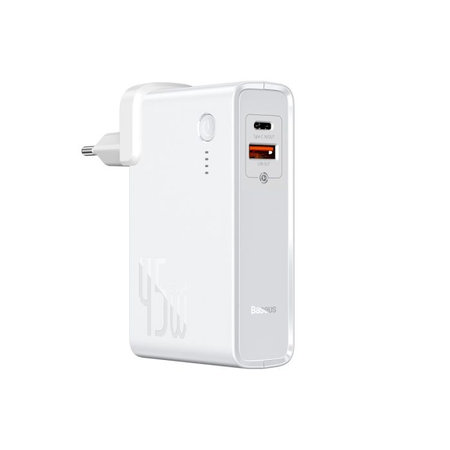 Baseus - Nabíjecí Adaptér s Funkcí PowerBank, USB, USB-C, 45W, bílá