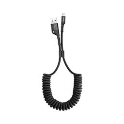 Baseus - Lightning / USB Kabel (1m), pružinový, černá