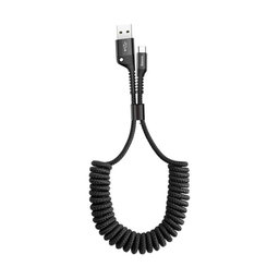 Baseus - USB-C / USB Kabel (1m), pružinový, černá