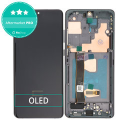 Samsung Galaxy S20 Ultra G988F - LCD Displej + Dotykové Sklo + Rám (Cosmic Black) OLED