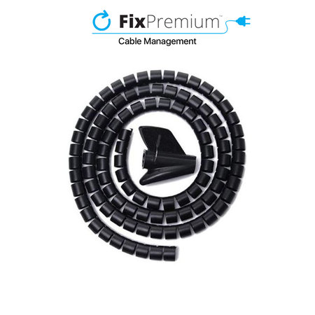 FixPremium - Organizér Kabelů - Trubka (16 mm), délka 2 m, černý