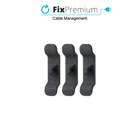 FixPremium - Organizér Kabelů - Svorka - Sada 3 kusů, černá