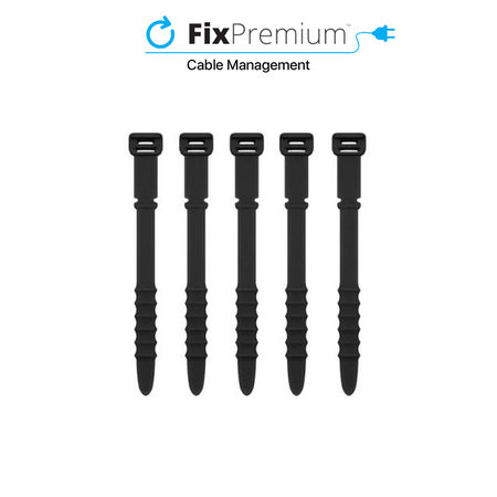 FixPremium - Organizér Kabelů - Stahovací Páska - Set 10 kusů, černá