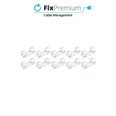 FixPremium - Organizér Kabelů - Svorka - Sada 10 kusů, transparentní