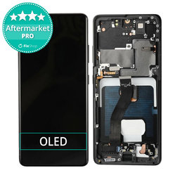 Samsung Galaxy S21 Ultra G998B - LCD Displej + Dotykové Sklo + Rám (Phantom Black) OLED