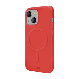 SBS - Pouzdro Smooth Mag s MagSafe pro iPhone 14, červená