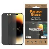 Tvrzené sklo UWF Privacy AB s aplikátorem pro iPhone 14 Pro, Černá, PanzerGlass