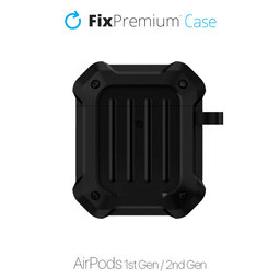 FixPremium - Púzdro Unbreakable pro AirPods 1 a 2, černá