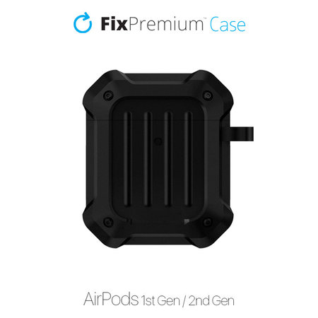 FixPremium - Púzdro Unbreakable pro AirPods 1 a 2, černá