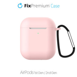 FixPremium - Silikonové Pouzdro pro AirPods 1 a 2, růžová