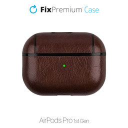 FixPremium - Pouzdro z Umělé Kůže pro AirPods Pro, hnědá