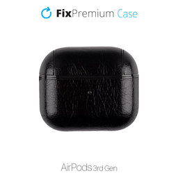 FixPremium - Pouzdro z Umělé Kůže pro AirPods 3, černá