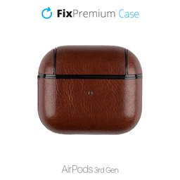 FixPremium - Pouzdro z Umělé Kůže pro AirPods 3, hnědá