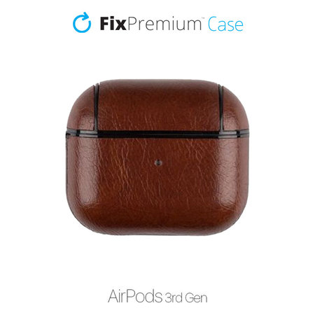 FixPremium - Pouzdro z Umělé Kůže pro AirPods 3, hnědá