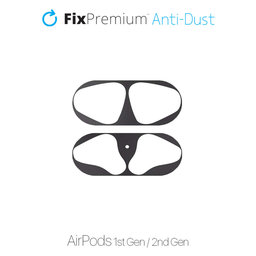 FixPremium - Nálepka proti Prachu pro AirPods 1 a 2, černá