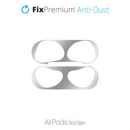 FixPremium - Nálepka proti Prachu pro AirPods 3, stříbrná
