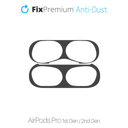 FixPremium - Nálepka proti Prachu pro AirPods Pro, černá
