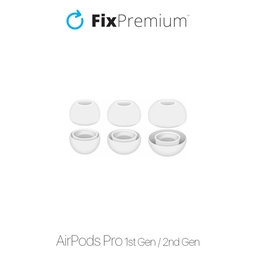 FixPremium - Vyměnitelné Gumičky pro AirPods Pro - Set 3ks (L, M, S), bílá