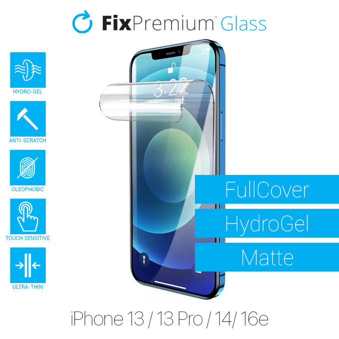 FixPremium HydroGel Matte - Ochranná Fólie pro iPhone 13, 13 Pro, 14 a 16e