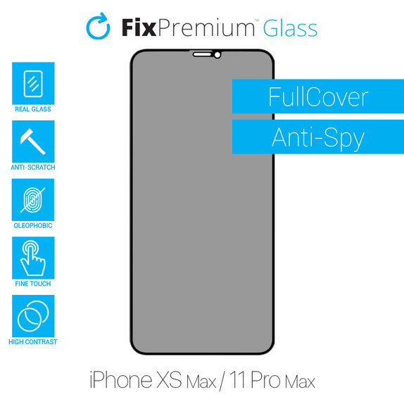 FixPremium Privacy Anti-Spy Glass - Tvrzené Sklo pro iPhone XS Max a 11 Pro Max