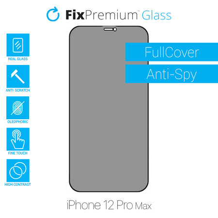 FixPremium Privacy Anti-Spy Glass - Tvrzené Sklo pro iPhone 12 Pro Max