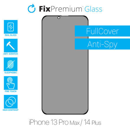 FixPremium Privacy Anti-Spy Glass - Tvrzené Sklo pro iPhone 13 Pro Max a 14 Plus