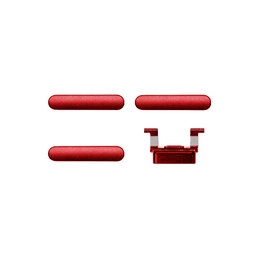 Apple iPhone 8, SE (2020), SE (2022) - Set Tlačítek Hlasitosti + Zapínání + Tichého Režimu (Red)