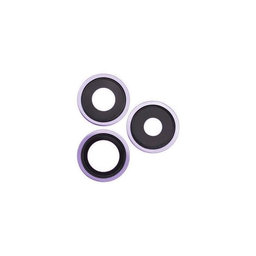 Apple iPhone 14 Pro, 14 Pro Max - Sklíčko Zadní Kamery s Rámem (Deep Purple) - 3ks
