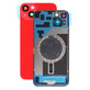 Apple iPhone 14 Plus - Sklo Zadního Housingu + Sklíčko Kamery + Kovová Destička + Magsafe Magnet (Red)