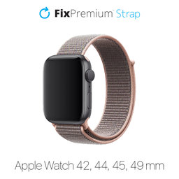 FixPremium - Nylonový Řemínek pro Apple Watch (42, 44, 45 a 49mm), růžová