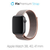 FixPremium - Nylonový Řemínek pro Apple Watch (38, 40 a 41mm), růžová
