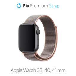 FixPremium - Nylonový Řemínek pro Apple Watch (38, 40 a 41mm), růžová