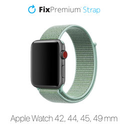 FixPremium - Nylonový Řemínek pro Apple Watch (42, 44, 45 a 49mm), tyrkysová