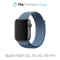FixPremium - Nylonový Řemínek pro Apple Watch (42, 44, 45 a 49mm), modrá