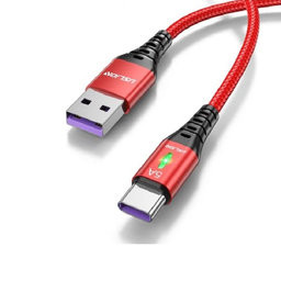 FixPremium - USB-C / USB Kabel s LED Indikátorom (1m), červená