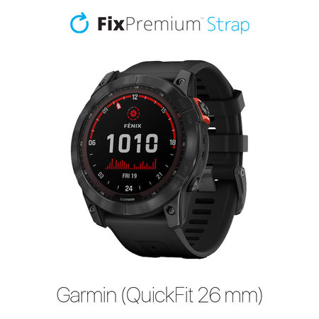 FixPremium - Silikónový Remienok pro Garmin (QuickFit 26mm), čierny