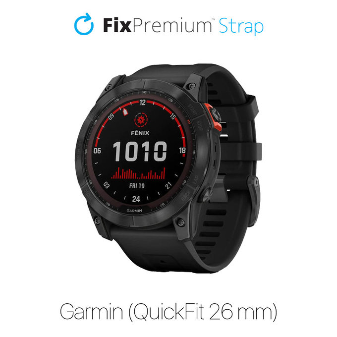 FixPremium - Silikónový Remienok pro Garmin (QuickFit 26mm), čierny